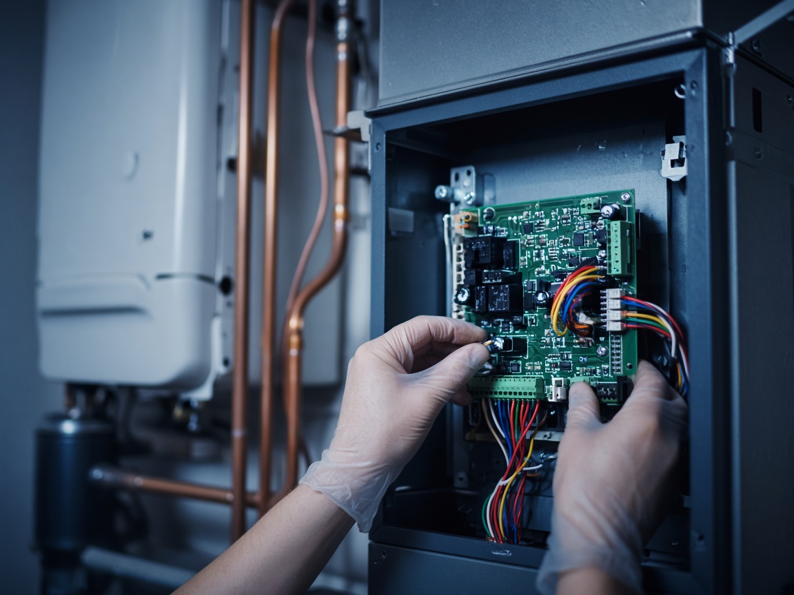 Furnace control board during a heating diagnostic